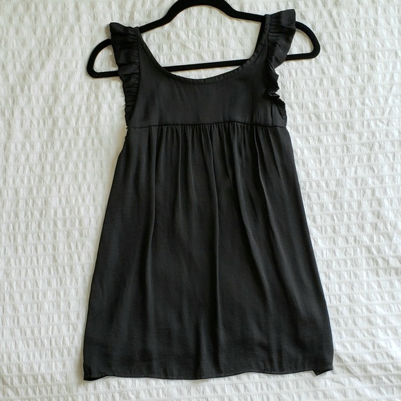 LOFT Tops - NWT: LOFT Black Ruffle-Sleeve Tank